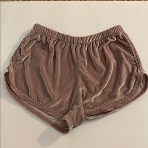 Brandy Melville Light Pink velvet shorts